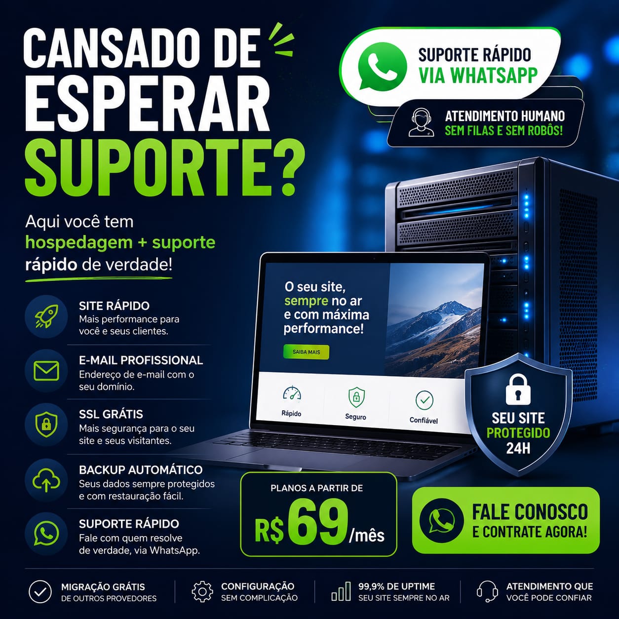 Campanha Osorcas Hospedagem e Suporte Rápido
